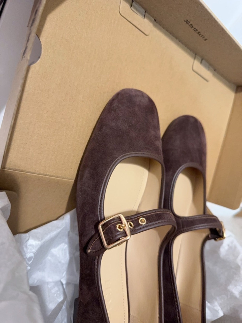 Coach Women's Brown Suede Mary Jane Flats - Picture 3 of 6